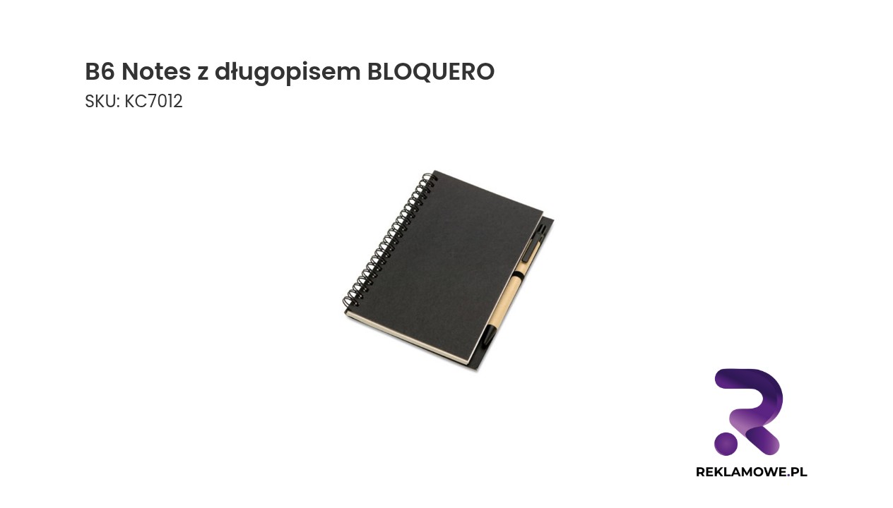 Notatnik B6 BLOQUERO z długopisem