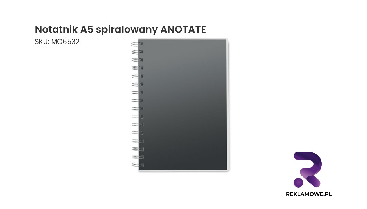 Notatnik A5 spiralowany ANOTATE Notatnik A5 spiralowany ANOTATE w okładce