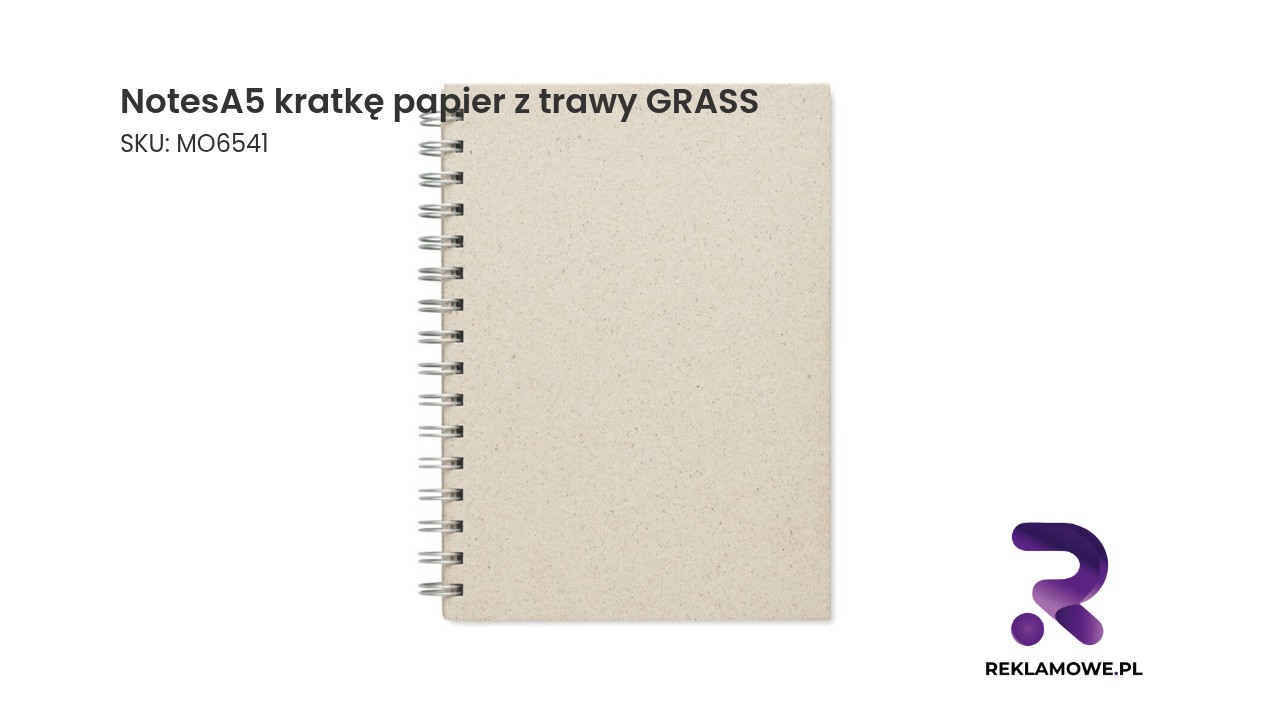 Notes A5 w kratkę z papieru z trawy GRASS BOOK