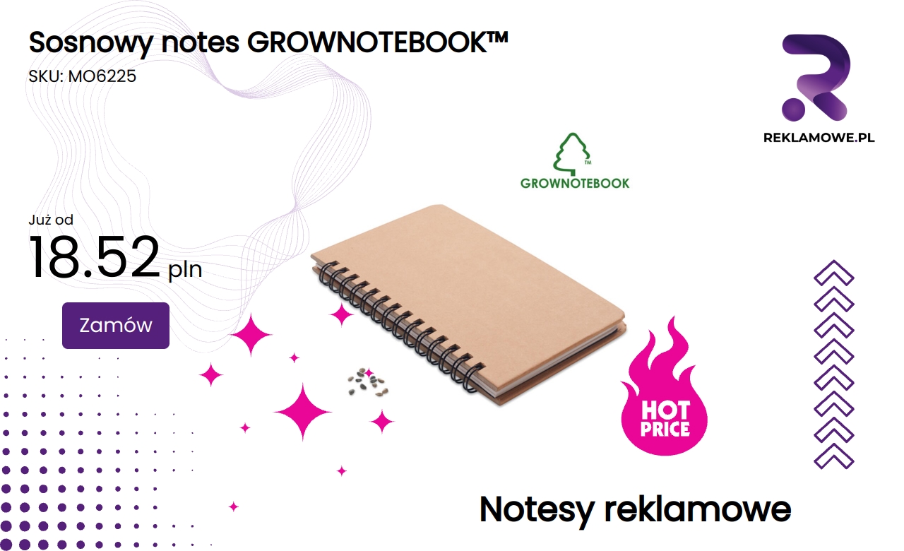 Sosnowy notes GROWNOTEBOOK do organizacji i notowania