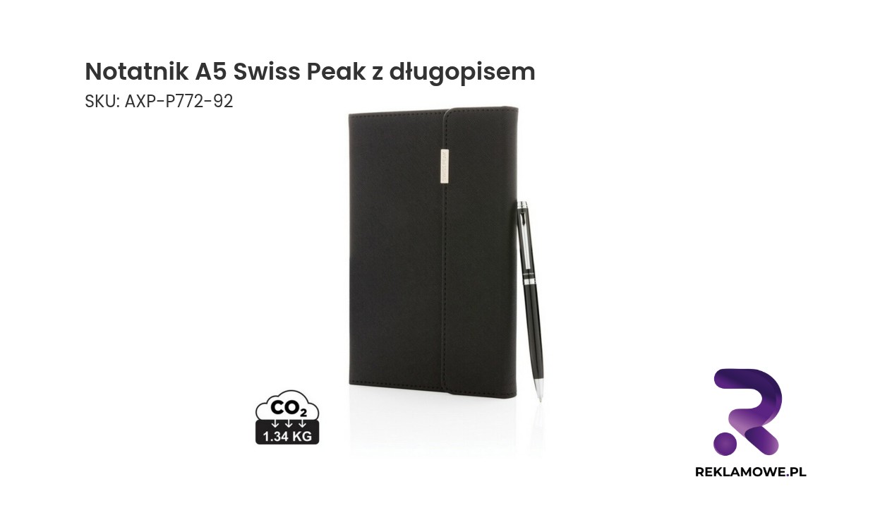 Notatnik A5 Swiss Peak z długopisem Notatnik A5 Swiss Peak z długopisem – elegancki notes reklamowy