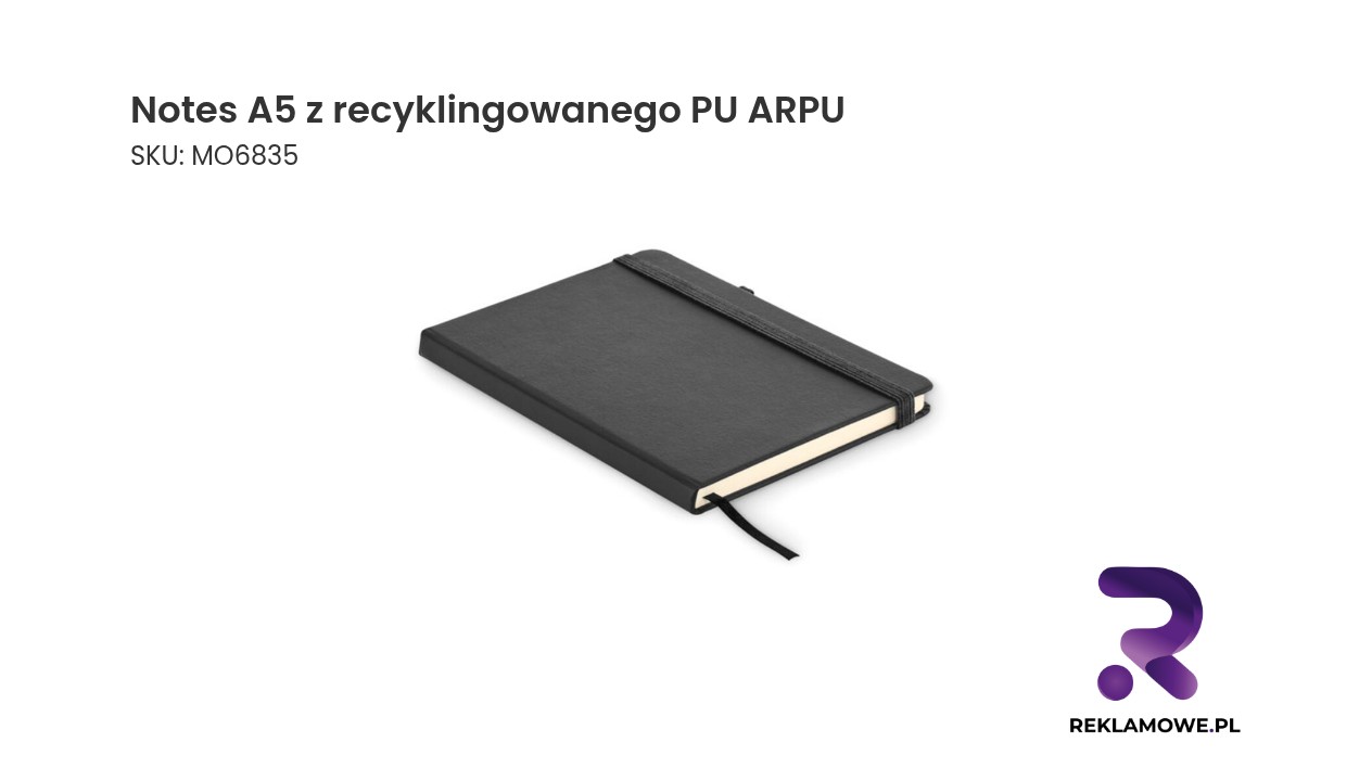 Notes A5 z recyklingowanego PU ARPU – ekologiczny notes reklamowy