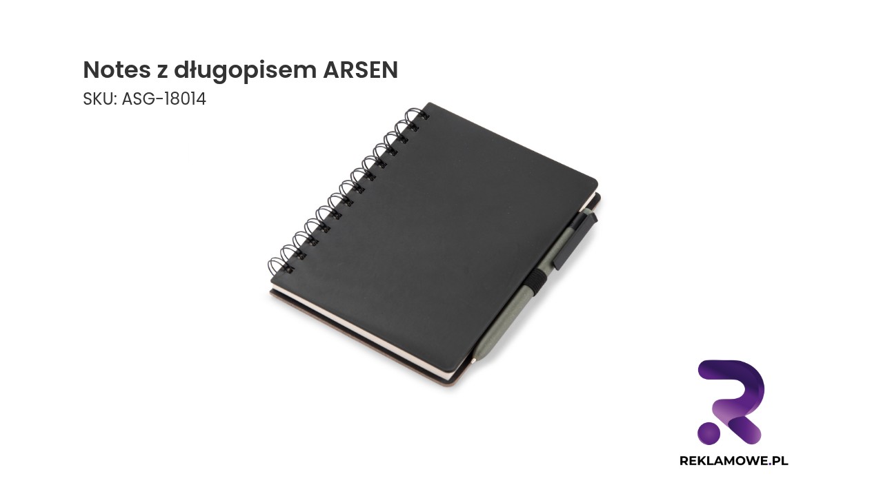 Notes z długopisem ARSEN - elegancki notes reklamowy z długopisem