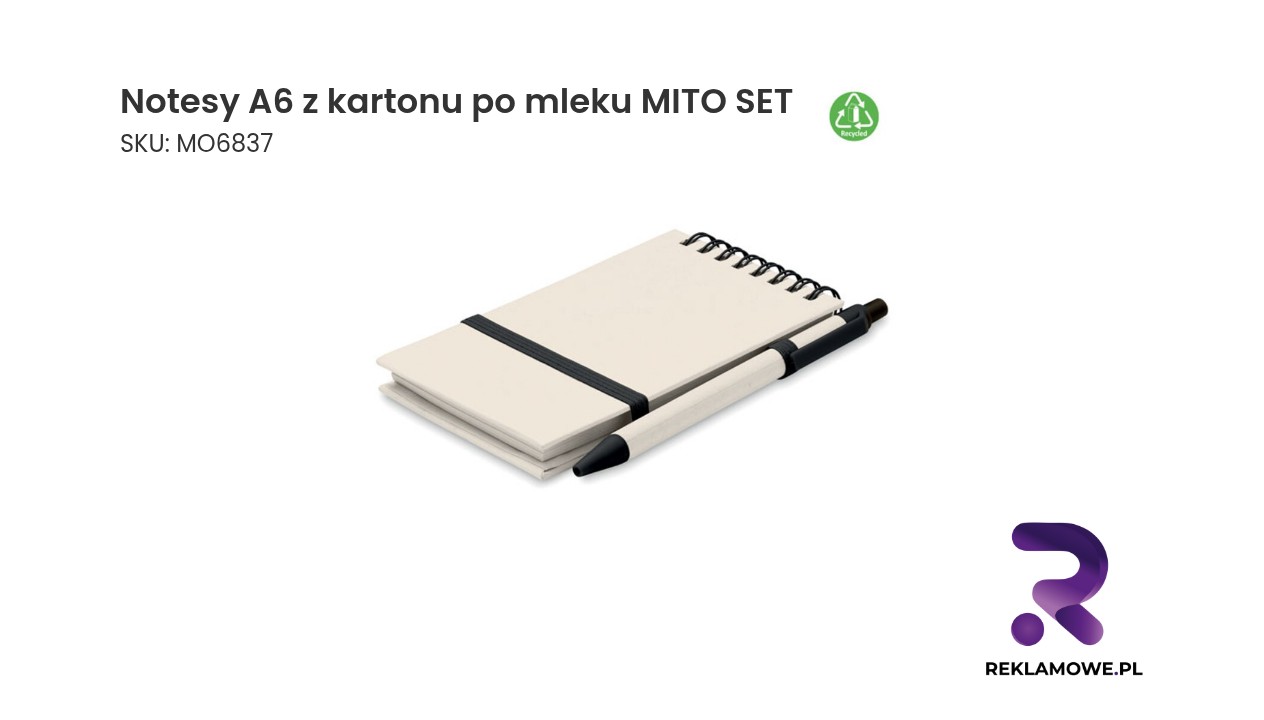 Notesy A6 z kartonu po mleku MITO SET Notesy A6 z kartonu po mleku MITO SET – ekologiczny zestaw notesów